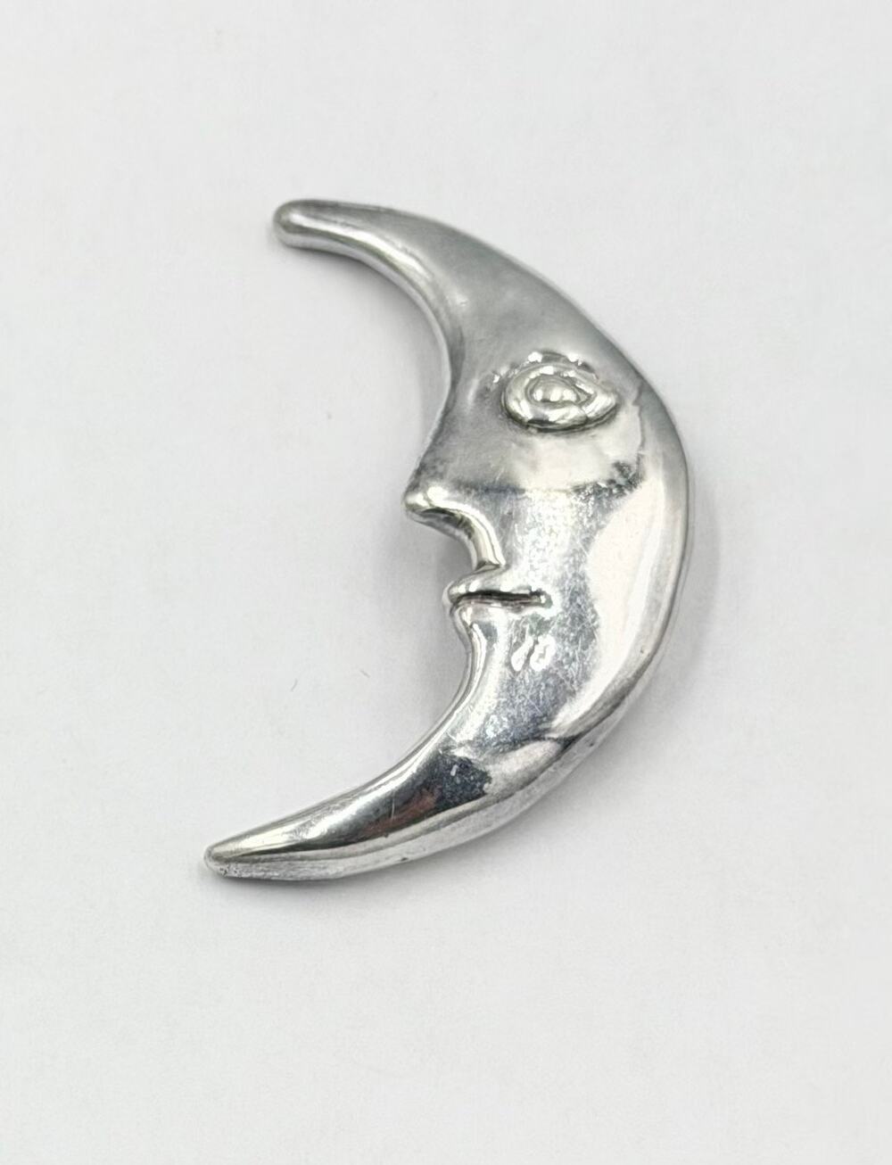 Bat-Ami Sterling Silver Man in the Moon Brooch/Pendant Vintage Israeli Modernist